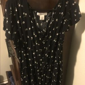 Black Dress with small flowers